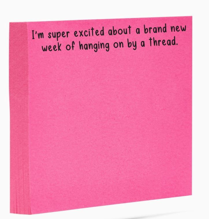 Hanging On By A Thread Sticky Notes