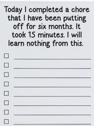 Today I Completed A Chore Funny List Pad