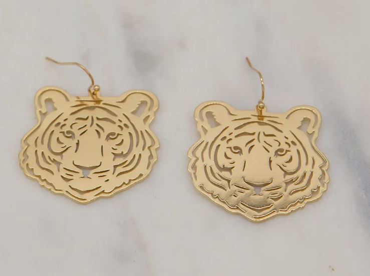 Tiger Face Earrings