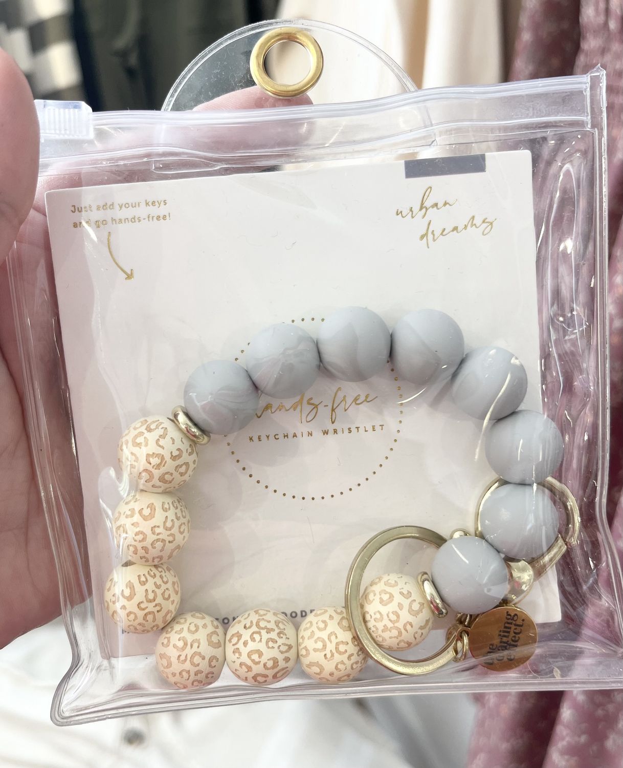 Hands-Free Silicone Beaded Keychain Wristlet - Urban Dreams