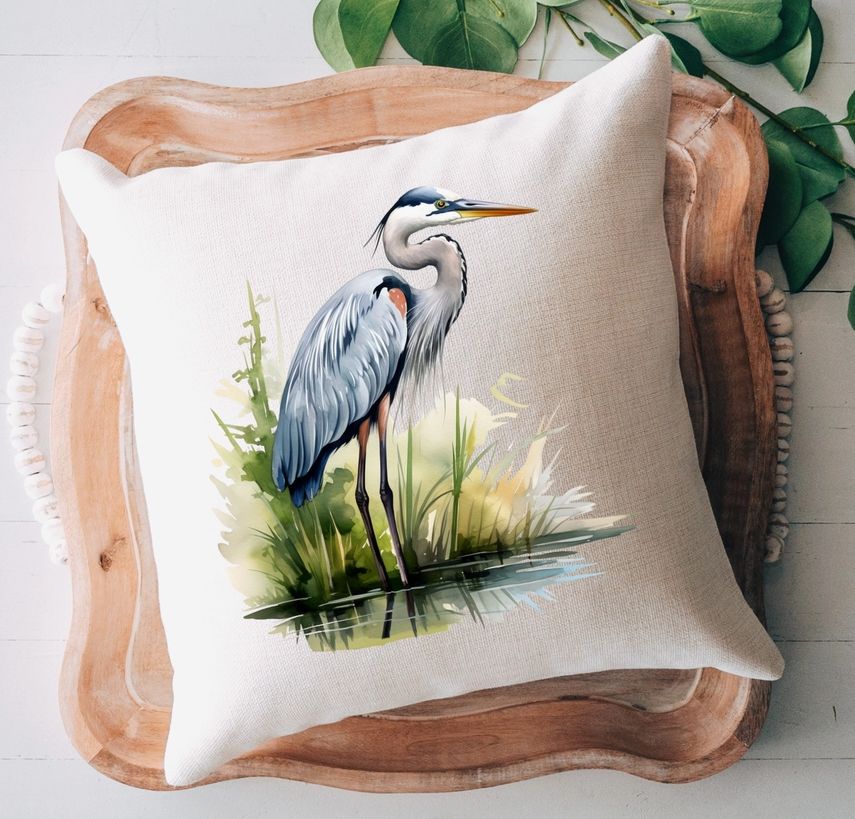 Blue Heron Pillow