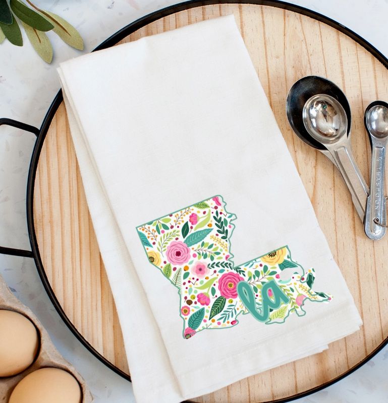 Bright Floral Louisiana Kitchen Towel