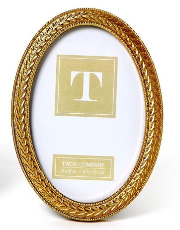 4X6 Laurel Wreath Gold Oval Frame