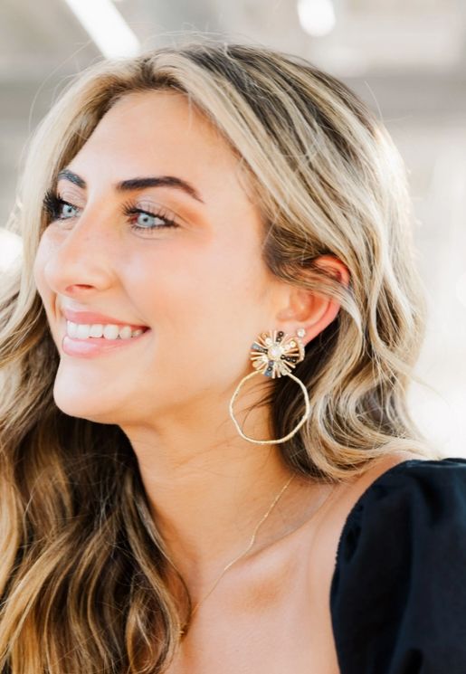 Gameday Sequin Sunburst Hoops