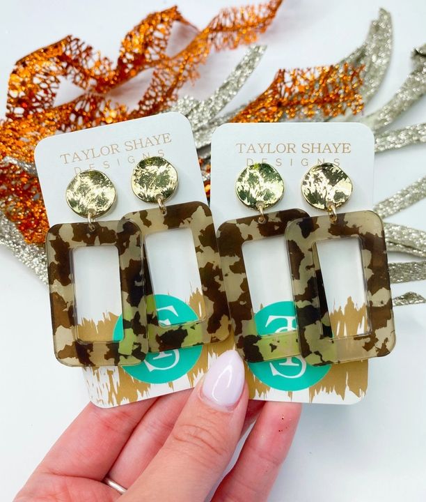 Tortoise Acrylic Rectangle Drops