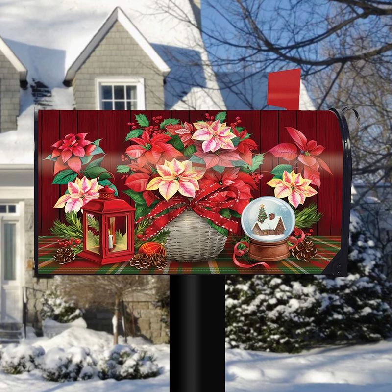 Christmas Poinsettia Mailbox Cover