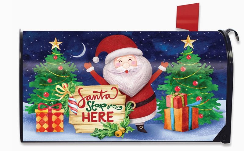 Santa Stop Here Mailbox Cover
