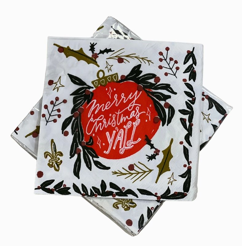 Cocktail Napkin - Merry Christmas Y&#39;all