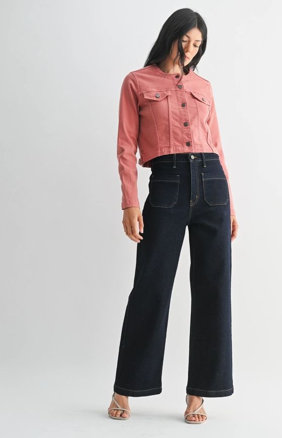 Patch Pocket Wide Leg - Super Dark