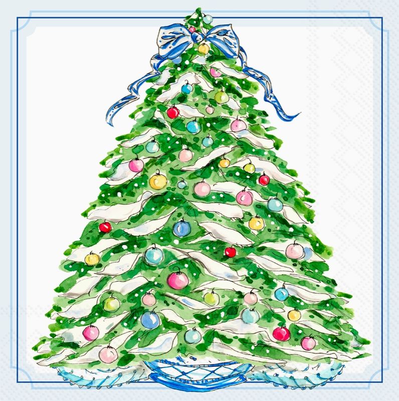 Paper Cocktail Napkins 20ct Boxwood Ornaments Christmas