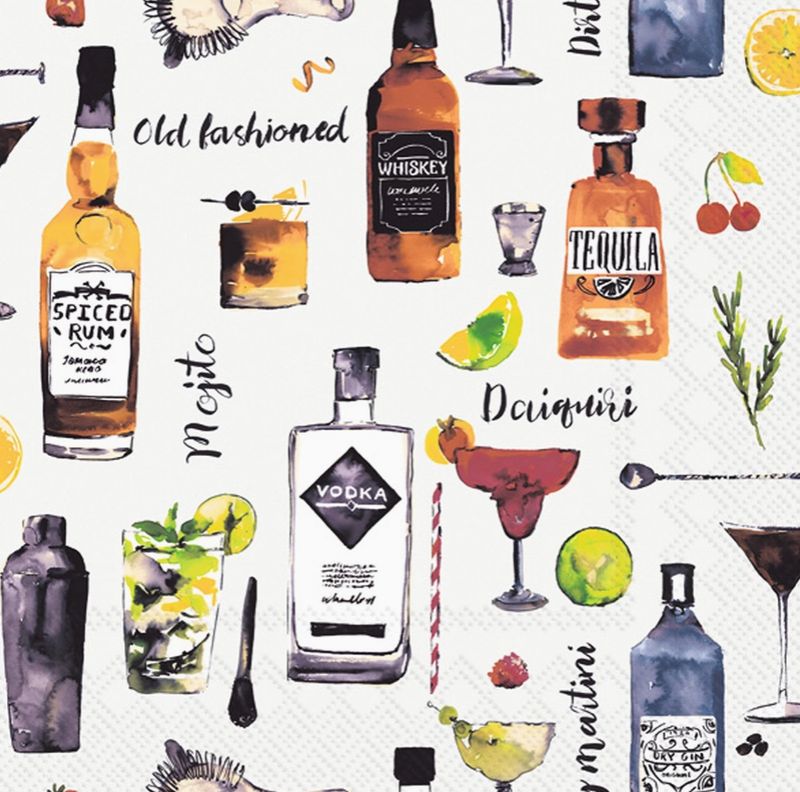 Paper Cocktail Napkins Pack of 20 Cocktails For Him
