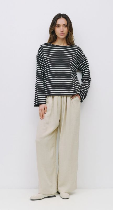 The Moore Top | Oversized Striped Long Sleeve Top