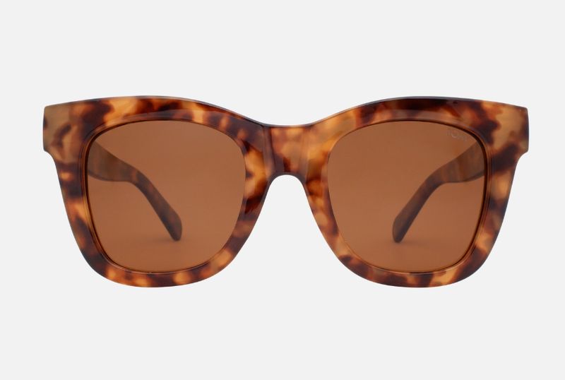 Bailey Amber Tortoise Polarized Oversized Square Sunglasses