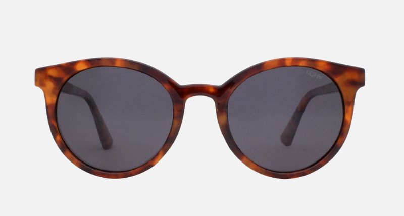 Heron Amber Tortoise Polarized Round Fashion Sunglasses