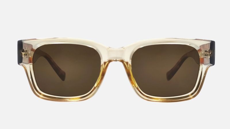 Mod Champagne Polarized Square Designer Fashion Sunglasses