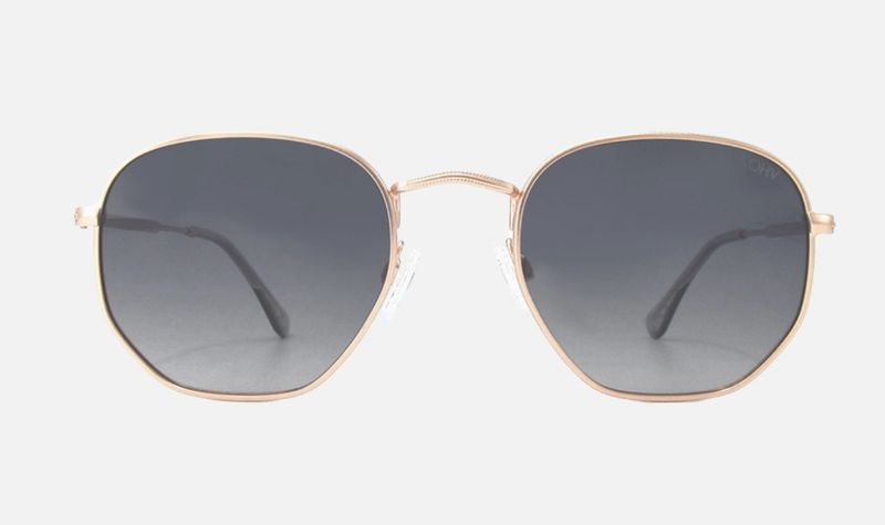 Billie Rose Gold Polarized Geometric Metal Sunglasses
