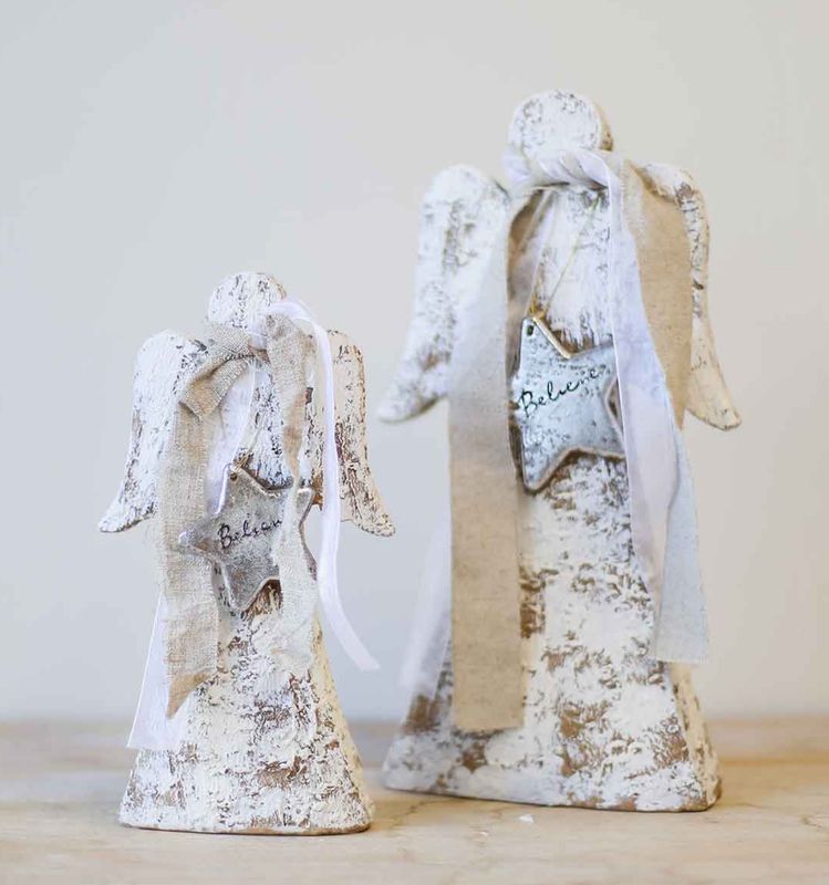 9 1/2" White Wash Believe Angel