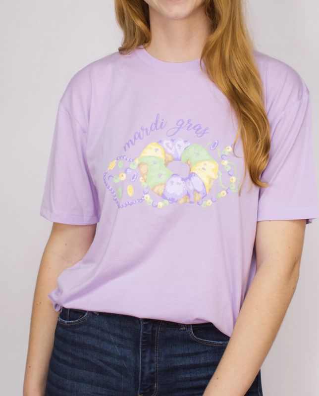 Mardi King Cake Crew Neck T-Shirt
