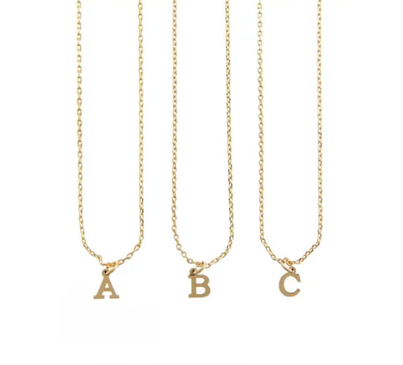 Waterproof Gold Dainty Initial Necklace