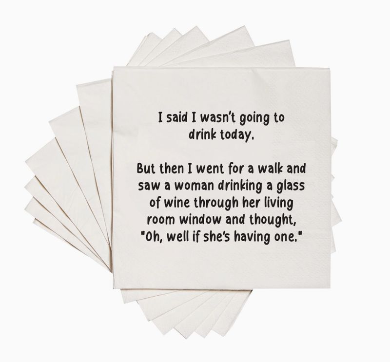 Went For A Walk and Saw A Woman Drinking Cocktail Napkins