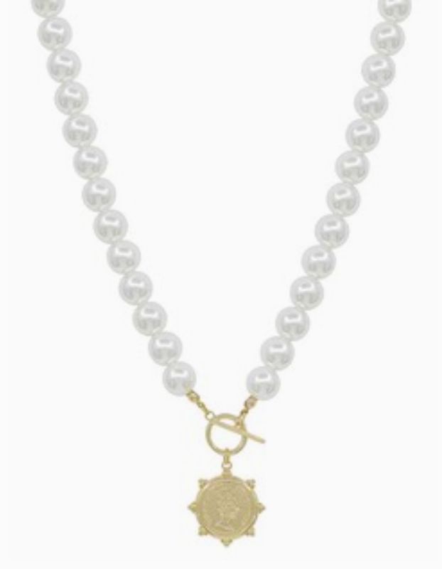 Axle Gold Pearl Necklace