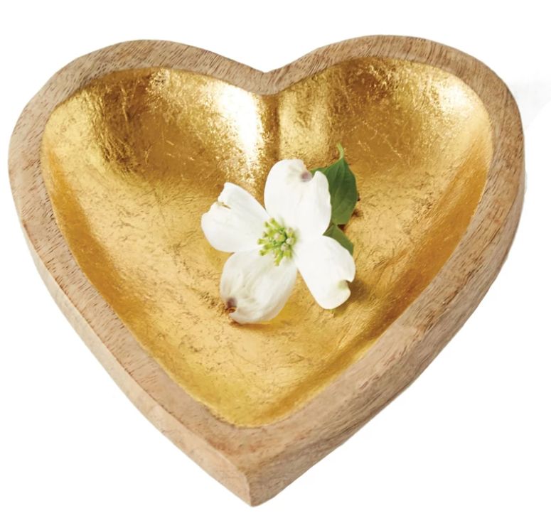 Decorative Mango Wood Heart Bowl