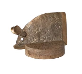 Hand-Forged Metal Mouse Shaped Cheese Knife w/ Mango Wood Stand