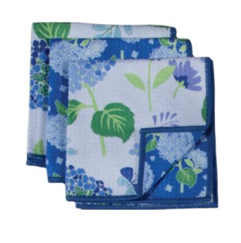 Blue Hydrangea Eco Dish Cloths - 3 Pack