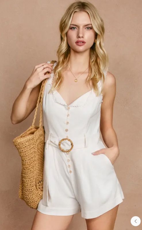 Heaven Sent Lace Trim Foldover Romper