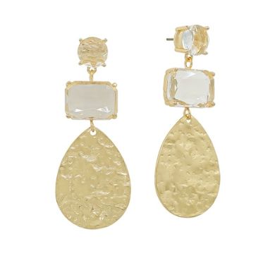Neo Gold Clear Earrings