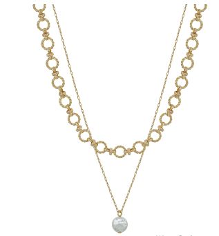 Ana Gold Pearl Necklace