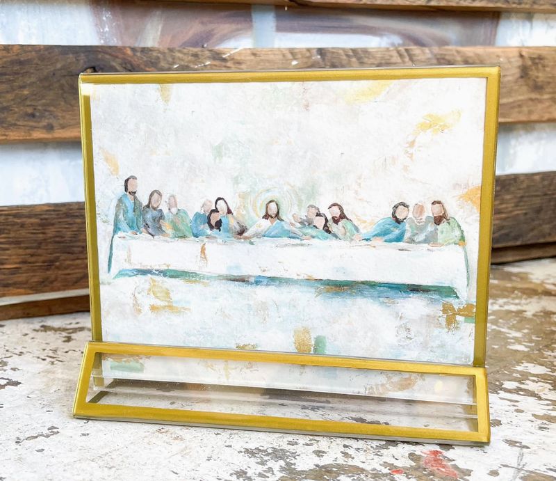 4x6 Jesus 'The Last Supper' in Acrylic Gold Frame