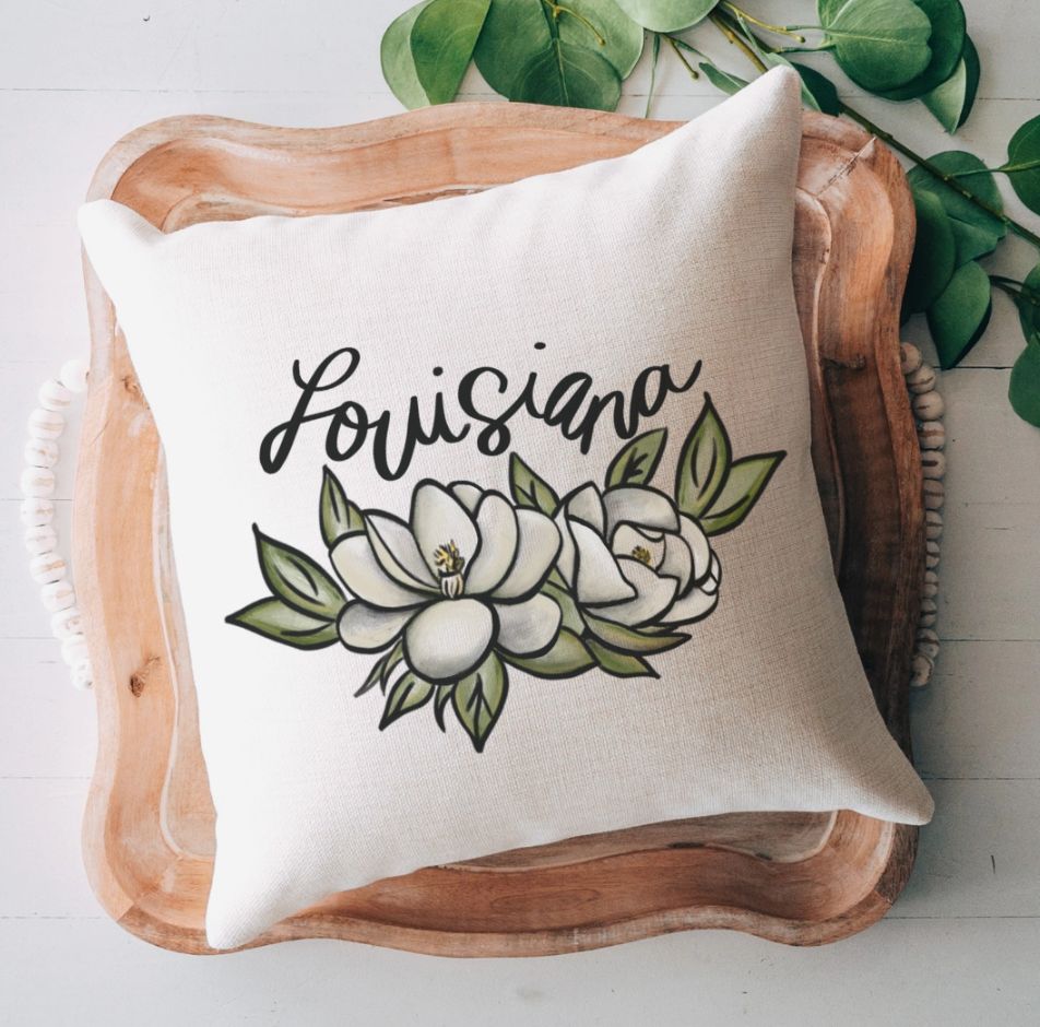 Louisiana Magnolia Pillow
