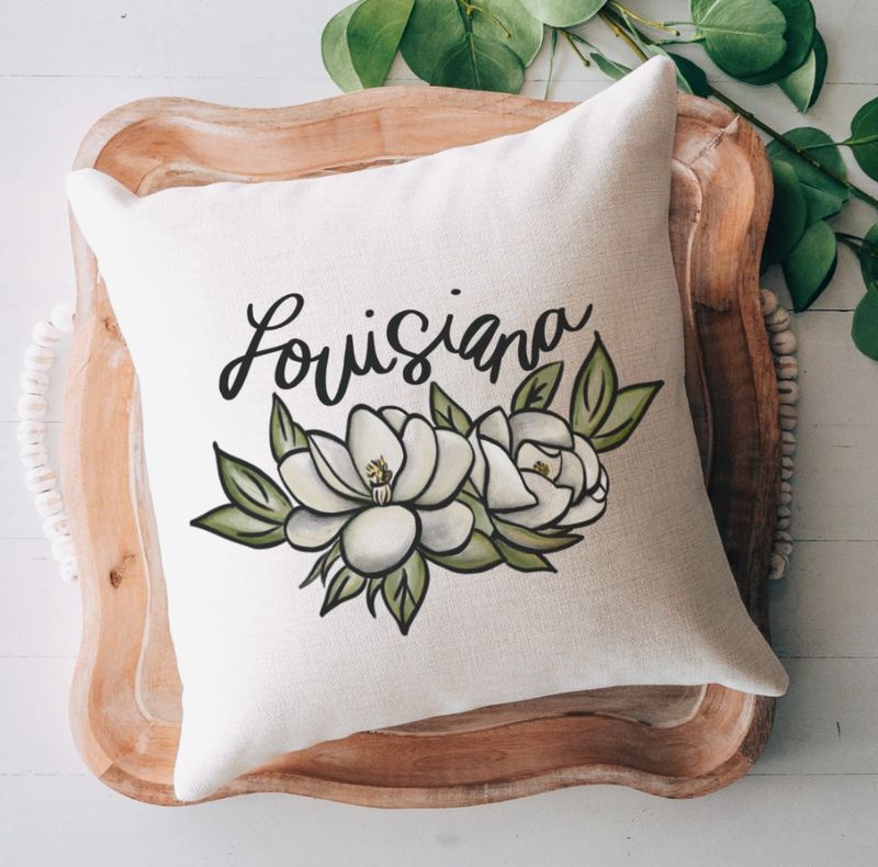 Louisiana Magnolia Pillow