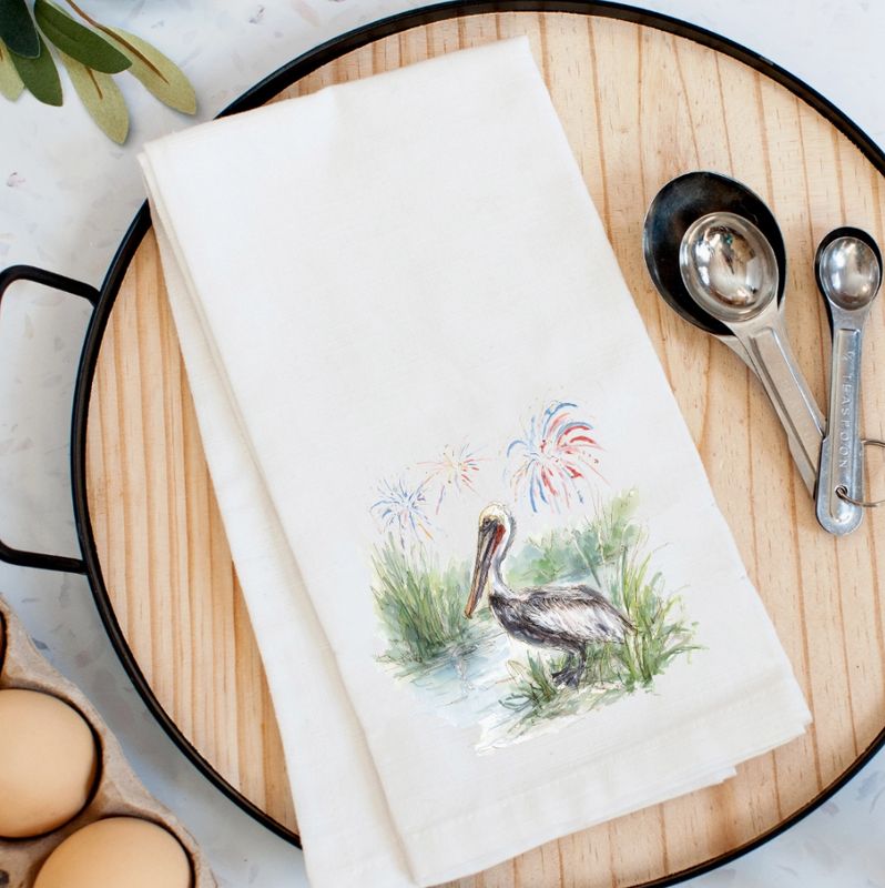 Star Spangled Pelican Kitchen Towel