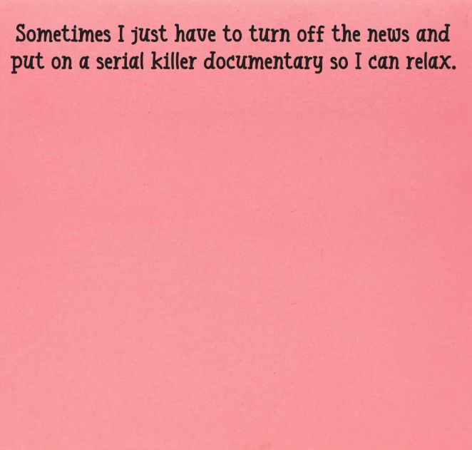 News and Serial Killer Documentary Sticky Notes