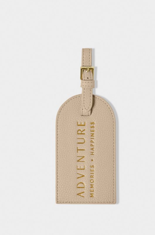 Sentiment Luggage Tag 'Adventure, Memories, Happiness'