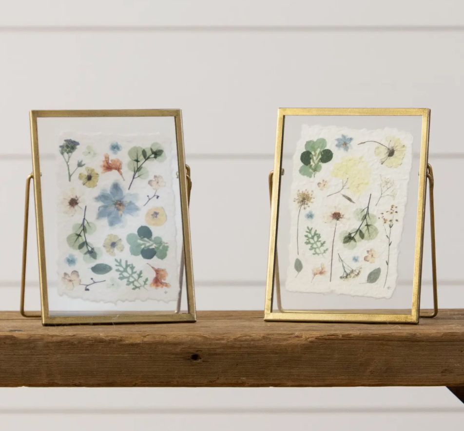 Gold Frames - Pressed Flower Print