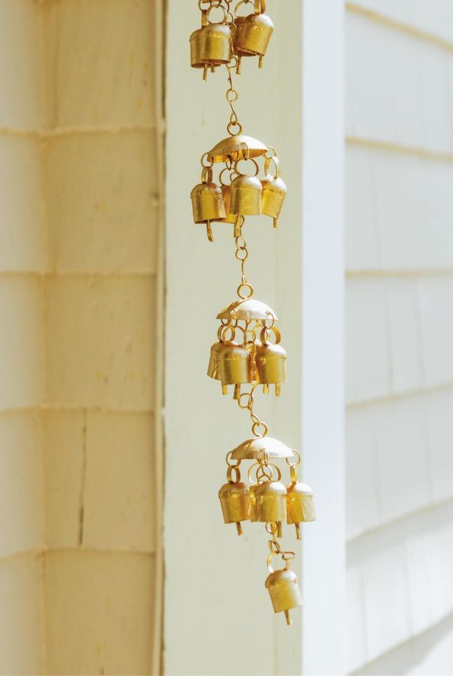 Rain Chain - Clustered Gold Bells On Chain