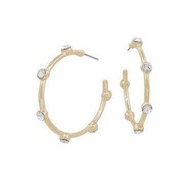 Travis Gold Clear Earrings