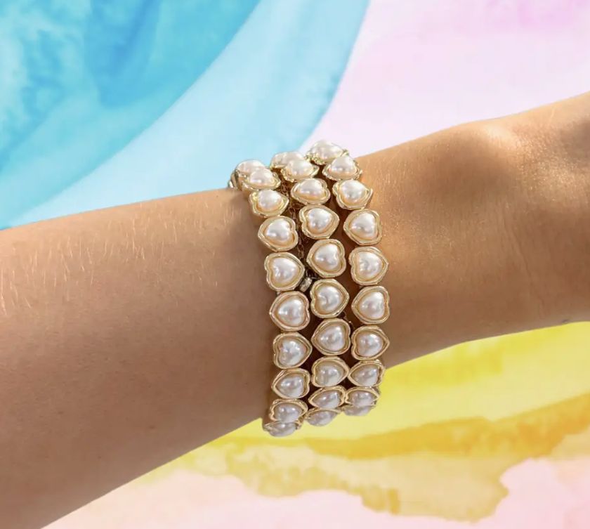 Rae Pearl Heart Bracelet