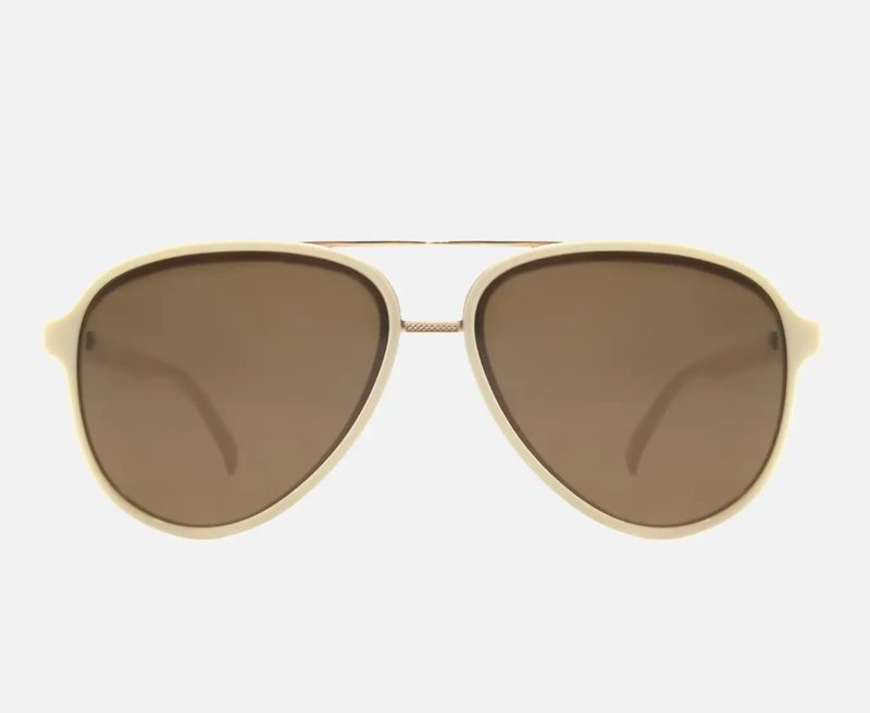 Knox Ivory Polarized Fashion Aviator Sunglasses