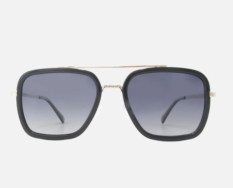 Lex Midnight Polarized Navigator Metal Sunglasses