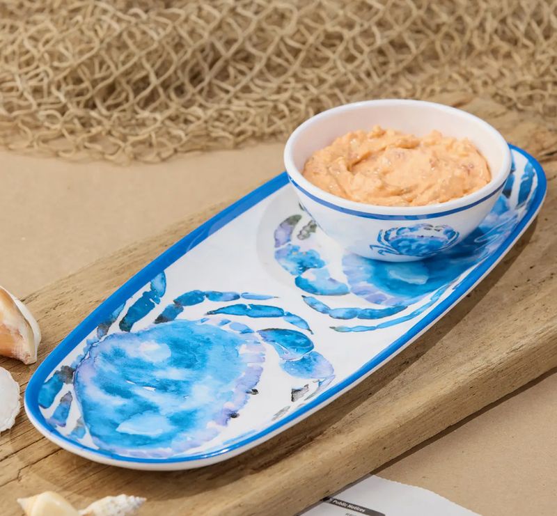Beach House Crab Oval Tray