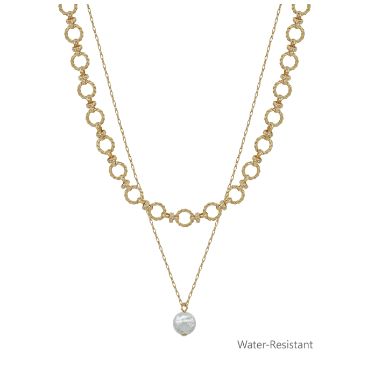 Ana Gold Pearl Necklace