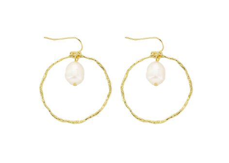 Nox Gold Pearl Earrings