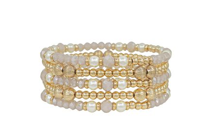 Gray Pink Pearl Bracelet