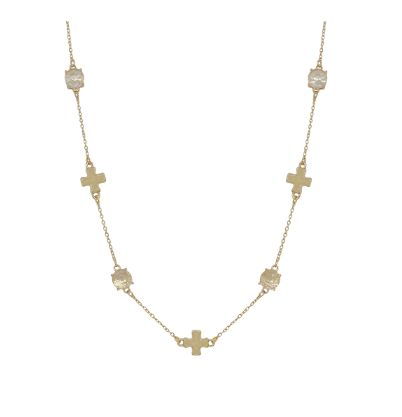 Bix Gold Clear Necklace