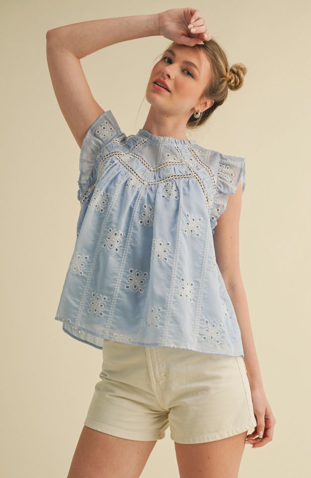 Eyelet Lace Trim Top