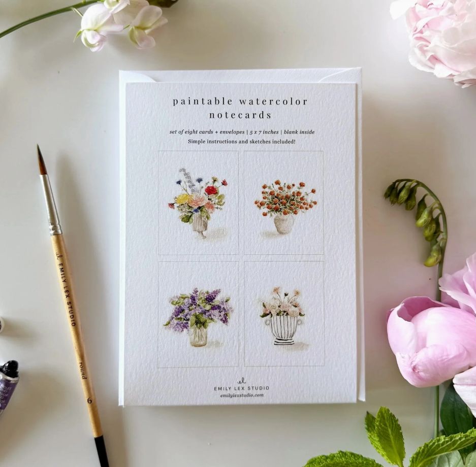 Bouquets Paintable Watercolor Notecard Set